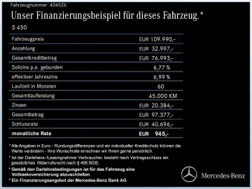 MERCEDES-BENZ S 450 d 4M L AMG AIRM DISTRO KAM MEMO &hellip;