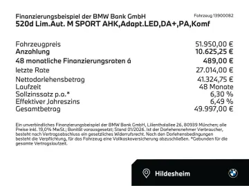 BMW 520d Lim.Aut. M SPORT AHK Adapt.LED DA  PA Komf