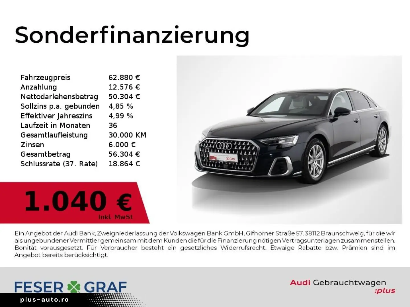 AUDI A8 50 3.0 TDI quattro B&O Memory Pano-Ausstellda