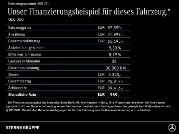 MERCEDES-BENZ GLE 350 de 4M AMG HUD 360  AHK LED PAN&hellip;