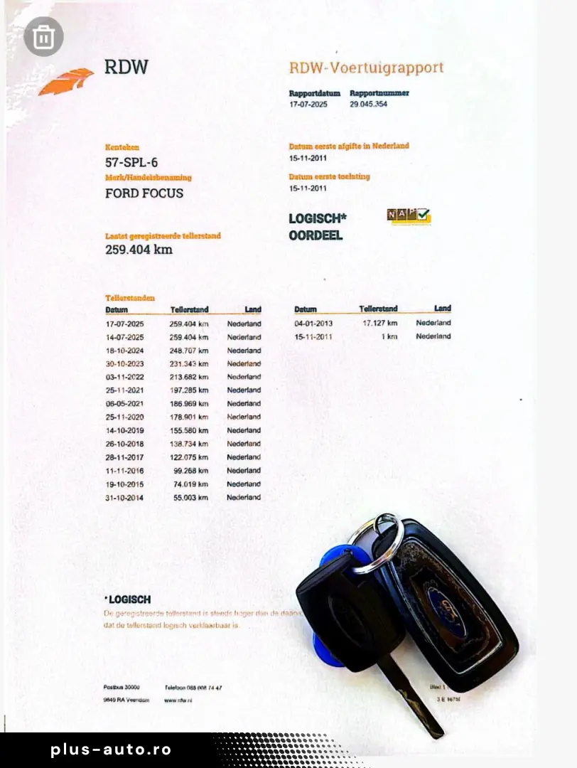 Ford Focus 1.6 TDCI Euro 5   Garantie   Rate