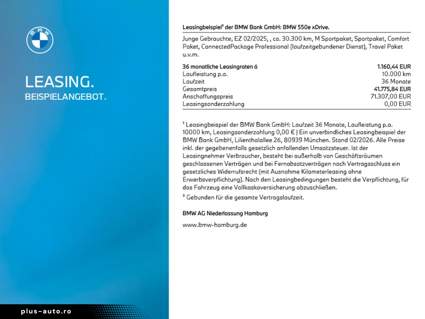 BMW 550e xDrive Limousine M Sport AHK Kamera LED