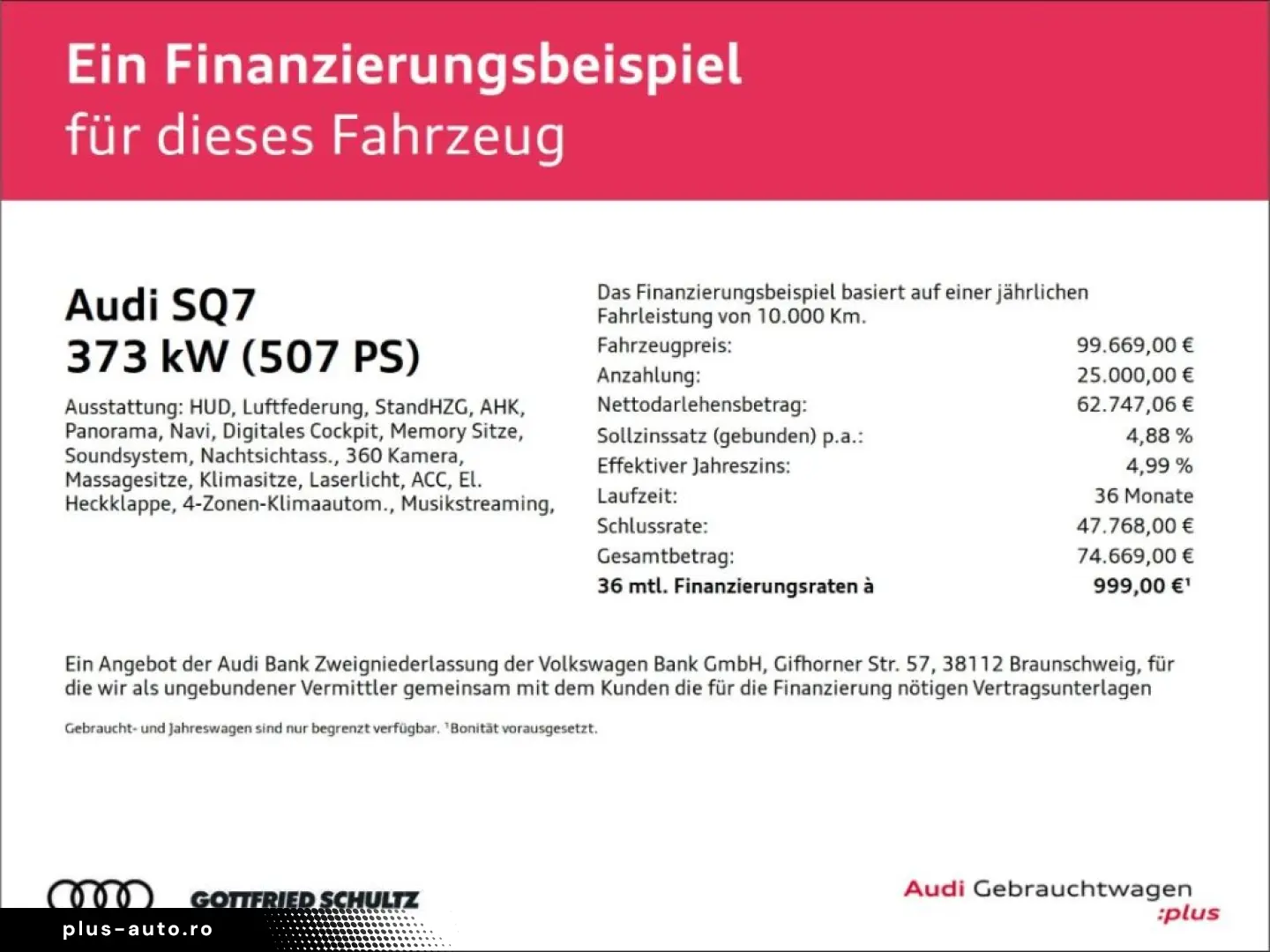 AUDI SQ7 4.0 TFSI Competition Plus ACC AHK HEADUP B&O