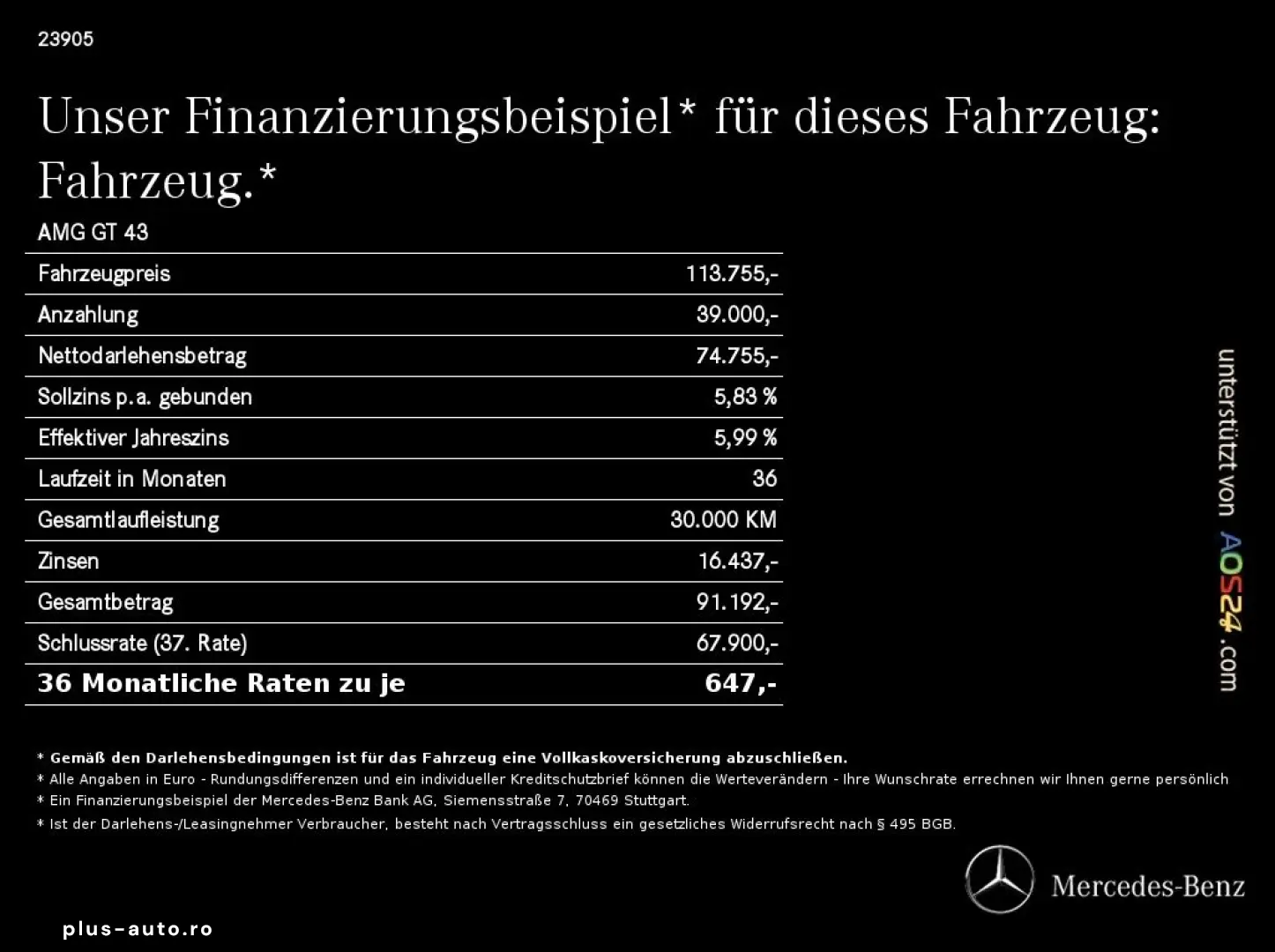 MERCEDES-BENZ AMG GT 43 Premium-Plus FA-Paket NIGHT &hellip;