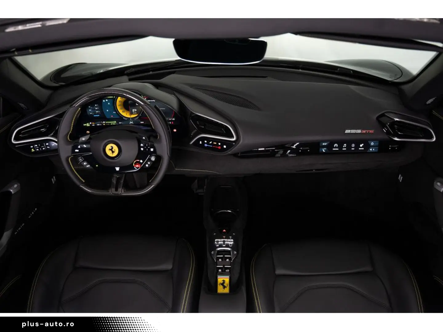 FERRARI 296 GTS  All Black-Giallo Details LEDs LIFT