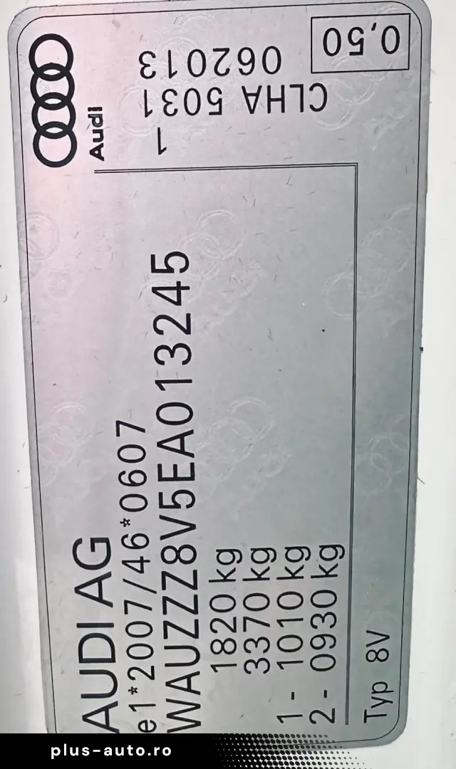 Audi A3   Fab.- 07.2013   1.6 Diesel 105 Cp   Euro 5