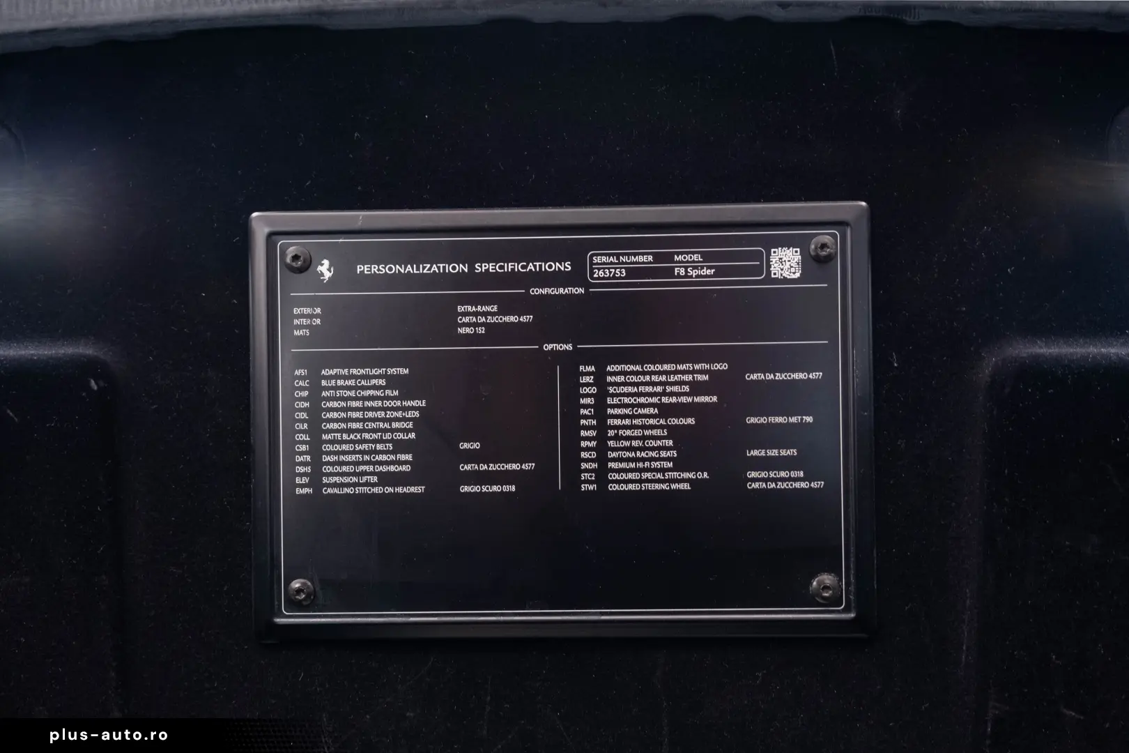 2021 Ferrari F8 Spider Lift PPF Carbon