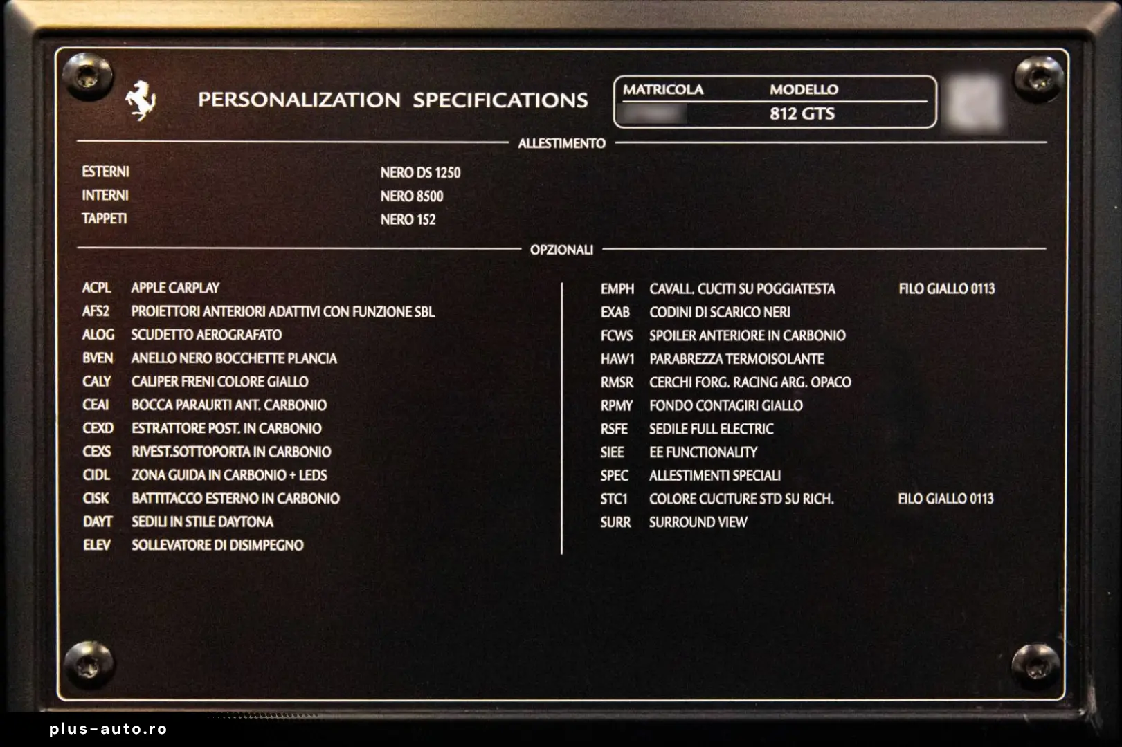 FERRARI 812 GTS - Painted Shields - Carbon - Led - VAT