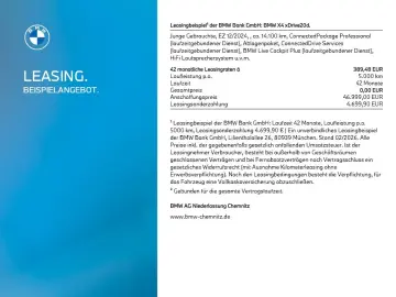 BMW X4 xDrive20d 34% unter ehem. UPE  Navi AHK Kamer