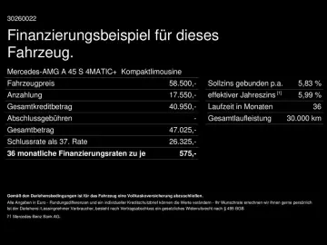 MERCEDES-BENZ A 45 S AMG Perfo Sitz Driver`s Pano HUD Burm