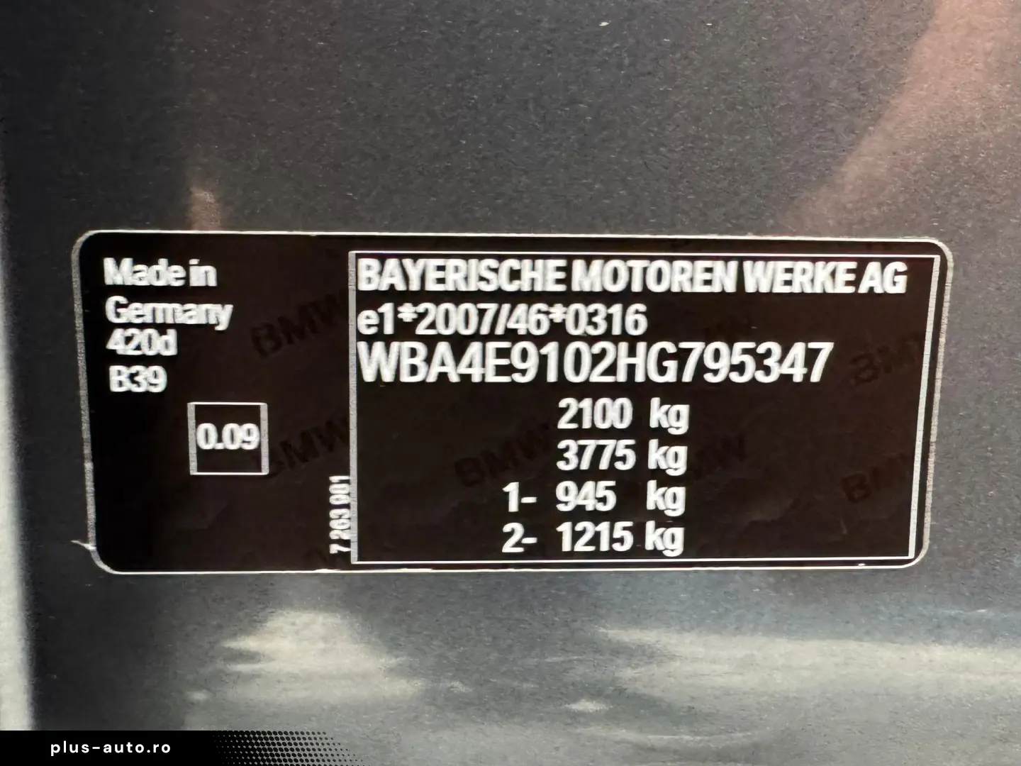 BMW 420d Gran Coupe Fab.02.2017 2.0 Diesel 190 cp  Euro 6