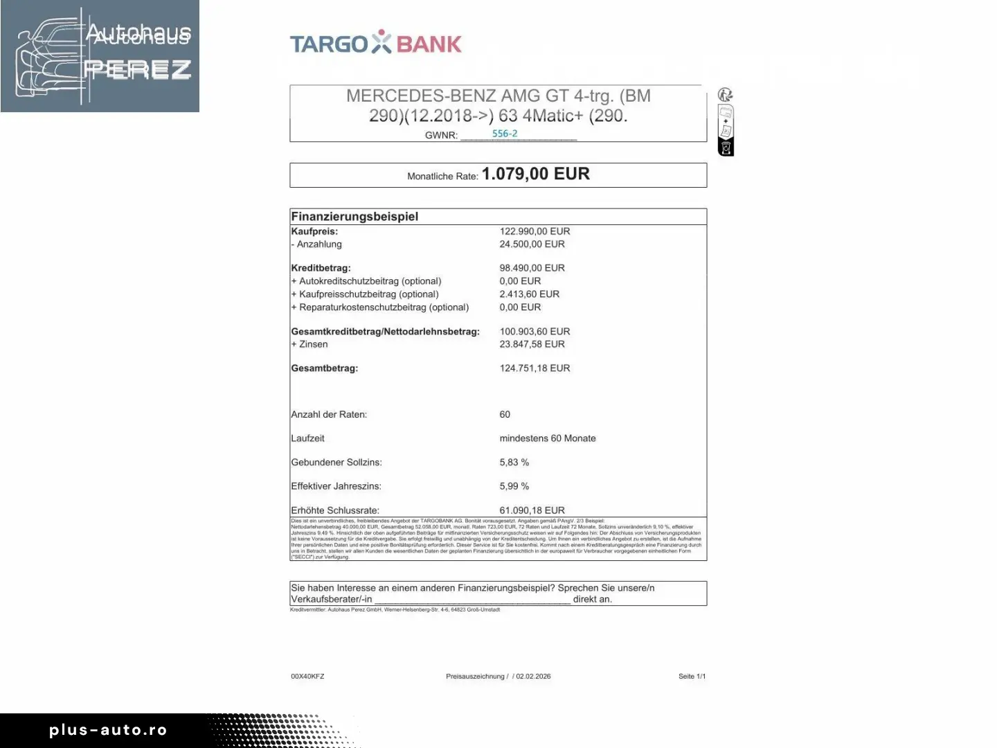 MERCEDES-BENZ AMG GT 63 4M  AERO-PERFORMANCE-HUD-UVP&hellip;