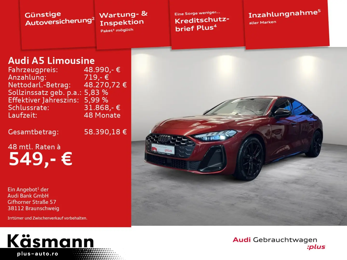 AUDI A5 Limousine TFSI qu S line AHK MATRIX 360  NAV