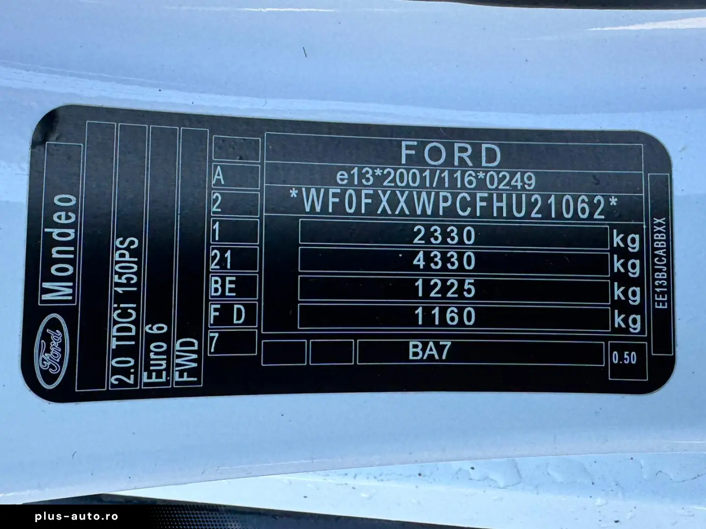 Ford Mondeo   Fab – 03.2017   2.0 Diesel 150CP  Euro 6
