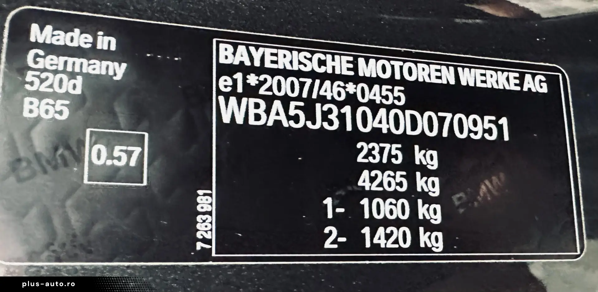 BMW 520 D   Fab-10-2013  2.0 Diesel 184 cp Euro 6