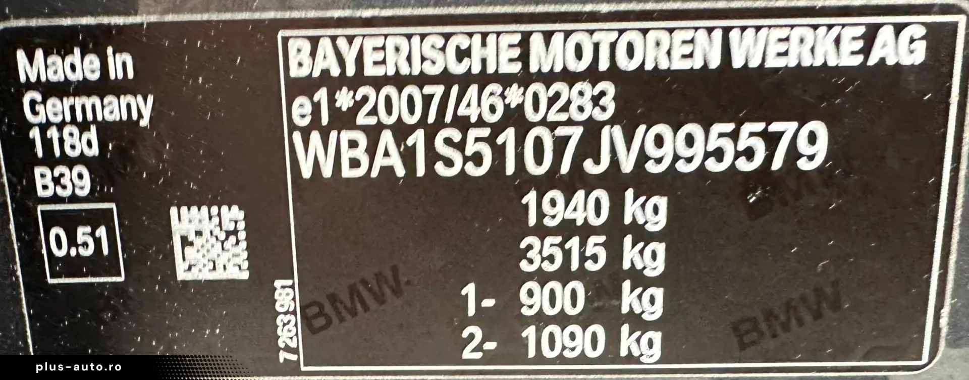 BMW Seria 118 D   2.0 Diesel 150 cp   Fab. 01.2018   Euro 6