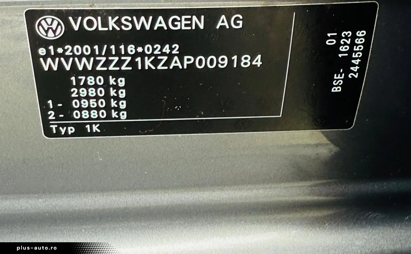 VW Golf 6  Fab 06-2009 Euro5   1.6 BENZINA 102