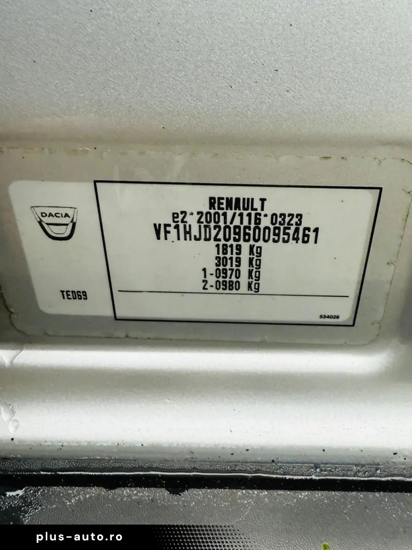 Dacia Duster   Fab- 12-2018   1.5 Diesel 109 CP   Euro 6