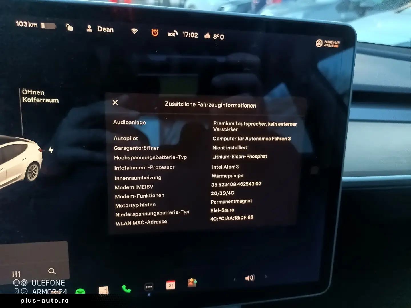 TESLA Model 3 Standard Range   EAP enhanced 19  SoH91%