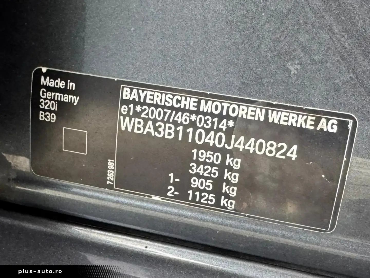 BMW 320i F30   Fab 03.2013  2.0 BENZINA 184CP   EURO 5