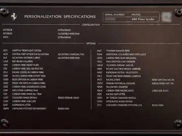 FERRARI 488 Pista Spider - Full Carbon - PPF - Lift