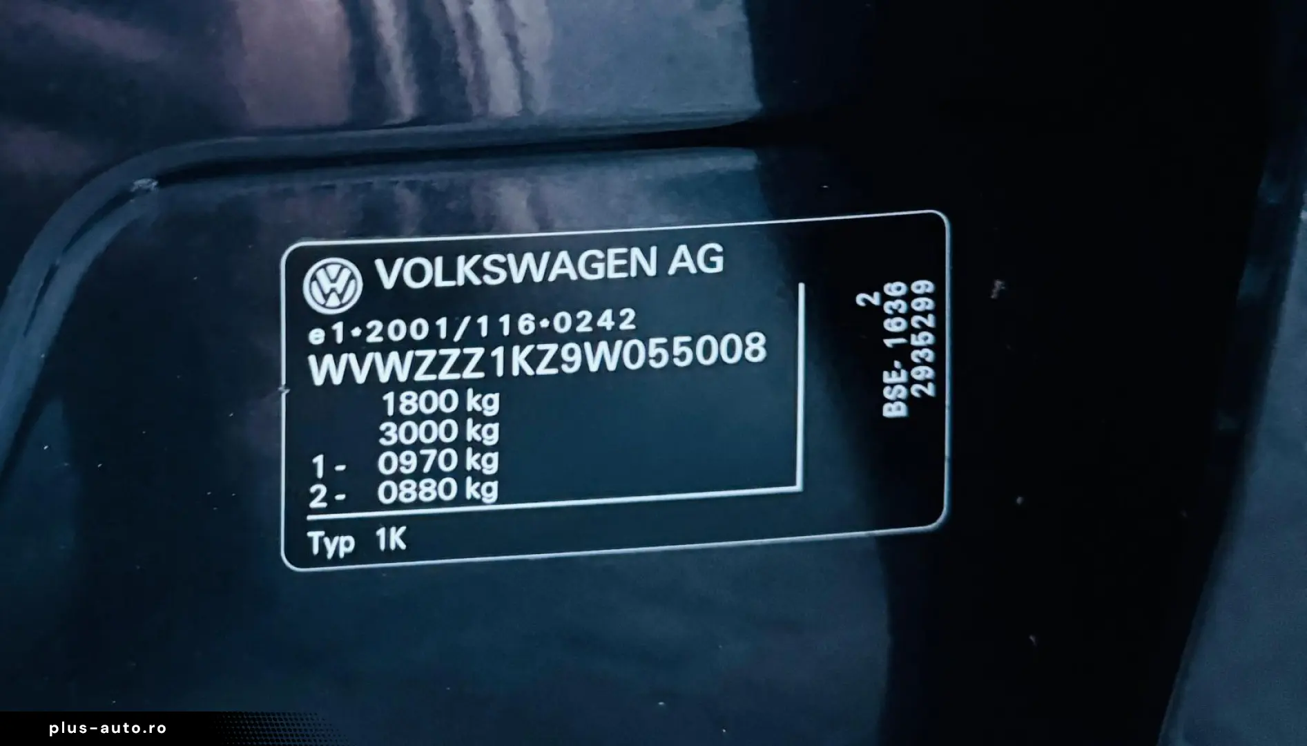 VW Golf 5 1.6 MPI  Fab 06-2008 Euro 4   1.6 BENZINA 102CP