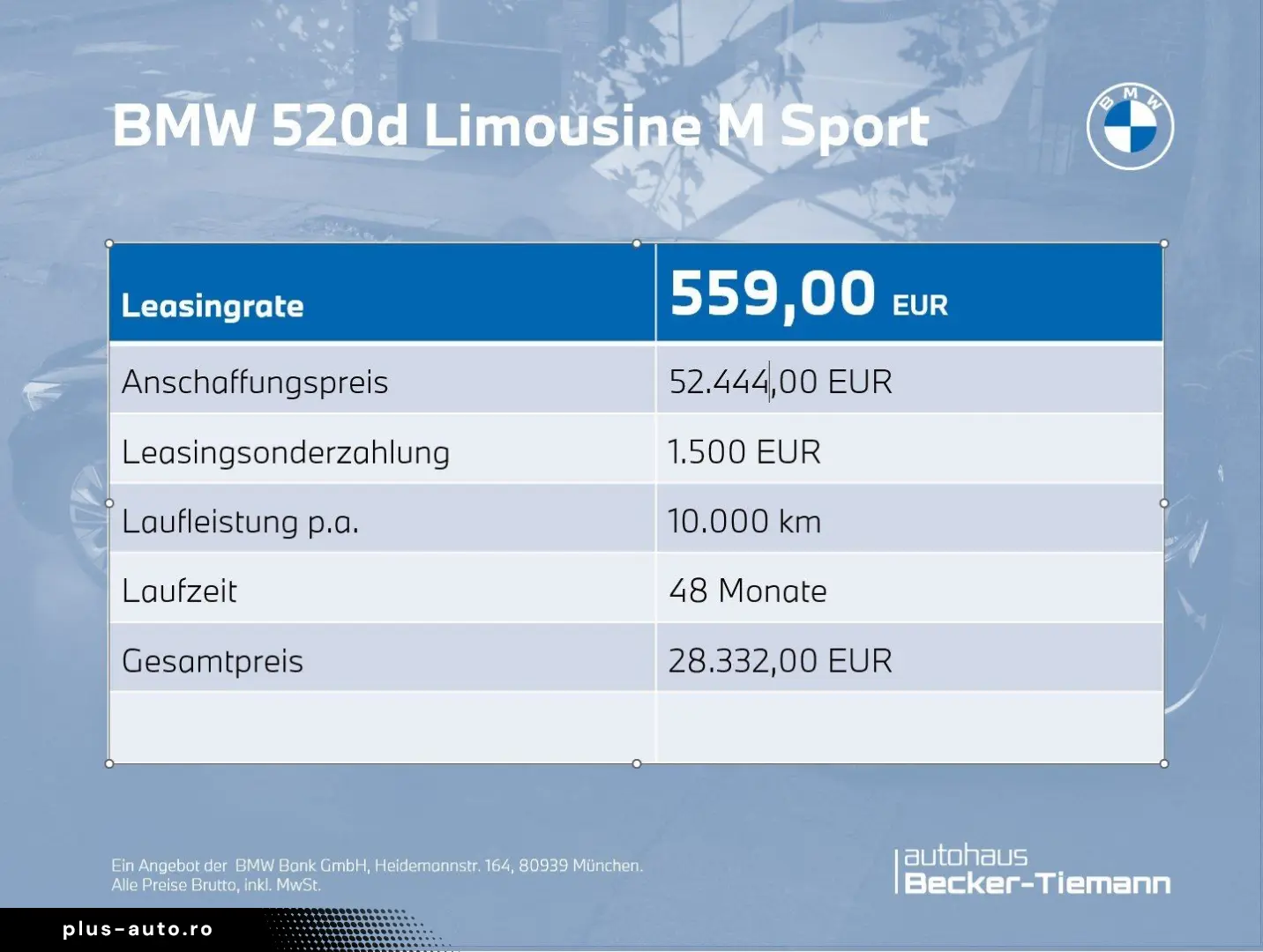 BMW 520d Limousine M Sport   Leasing 559.-€   20