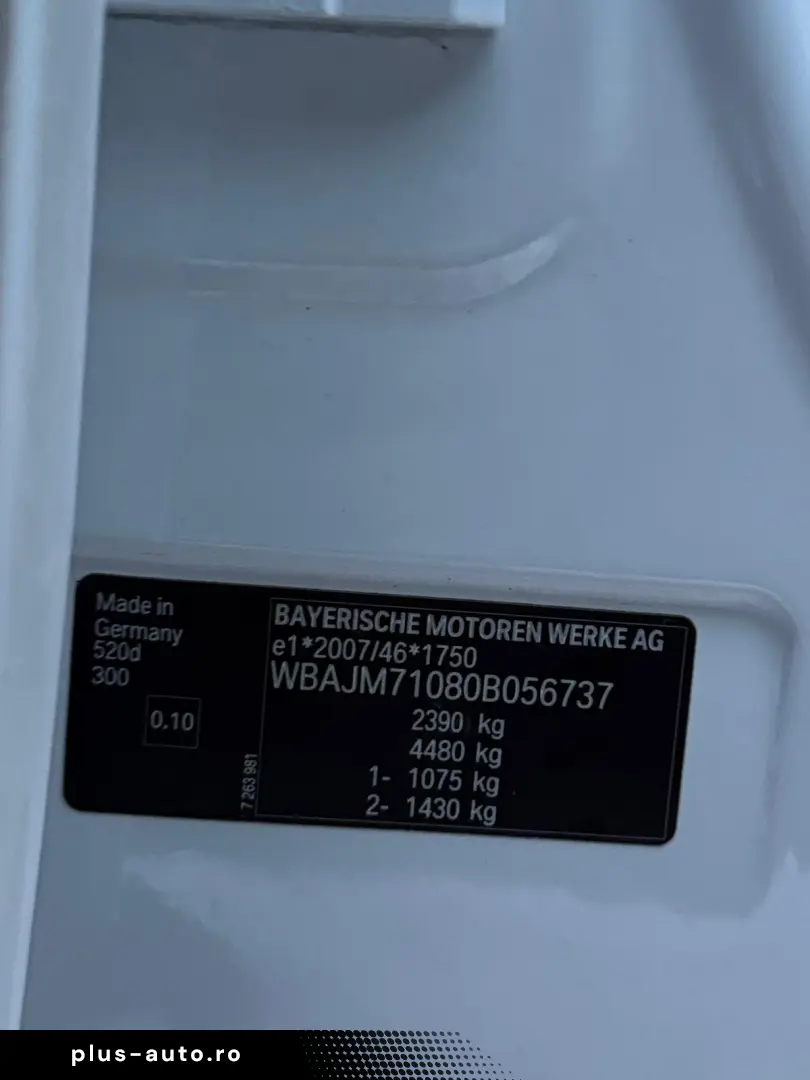 BMW 520D G31   FAB 08.2017   2.0 DIESEL 190CP   EURO 6