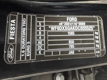 FORD FIESTA   1.6 DIESEL 95CP   FAB 08.2013   EURO 5