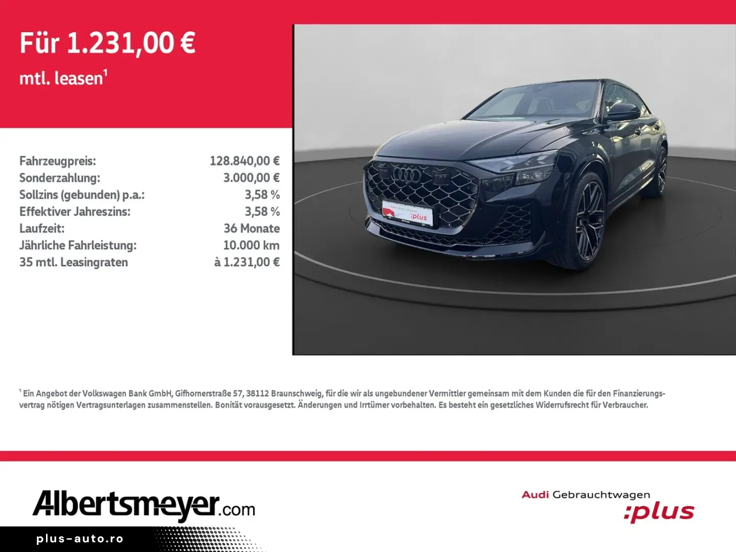 AUDI RSQ8 441 KW MATRIX STANDH AHK PANO B&O