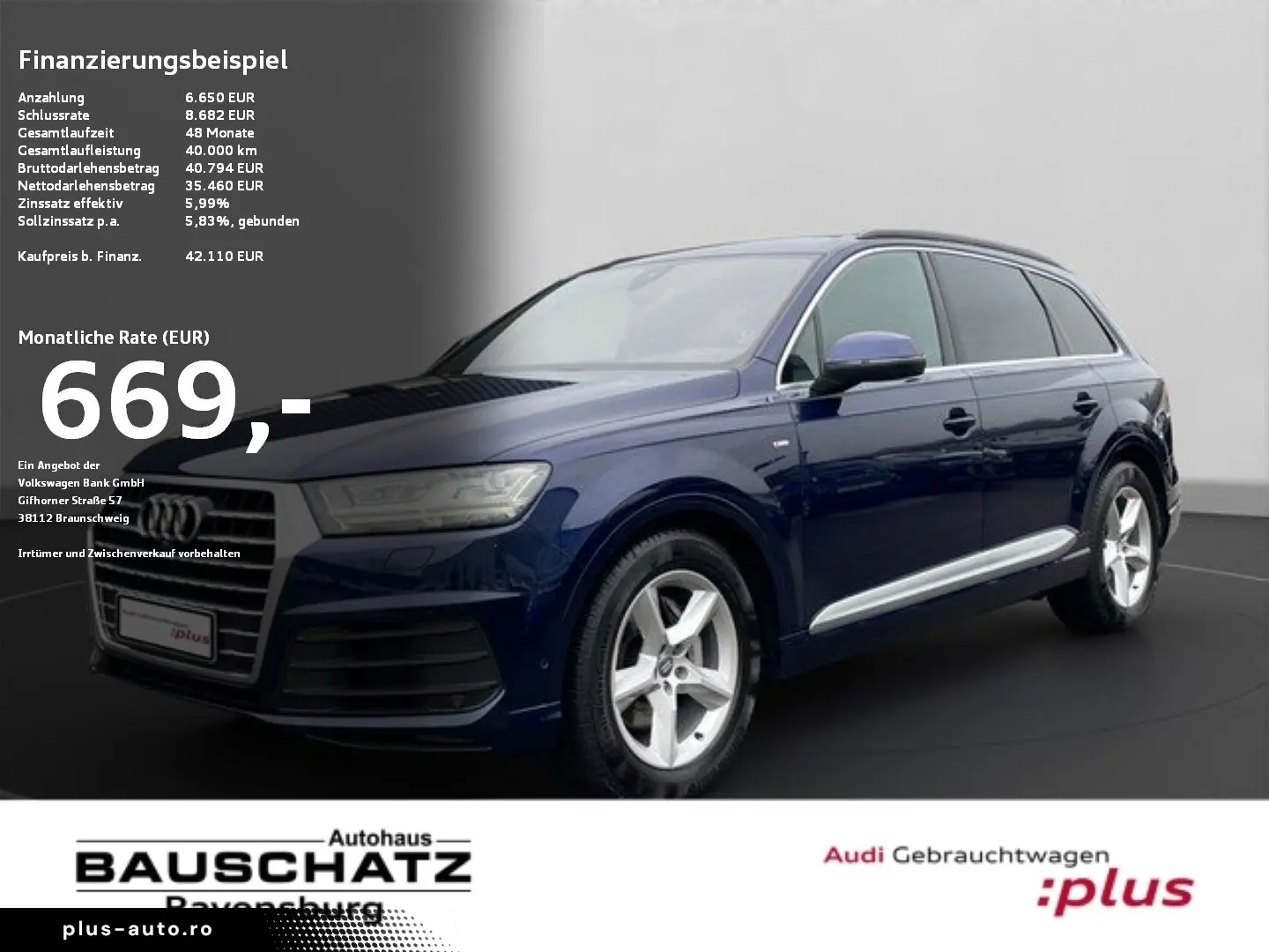 AUDI Q7 50 TDI quattro Tiptronic S line LED Luftfeder