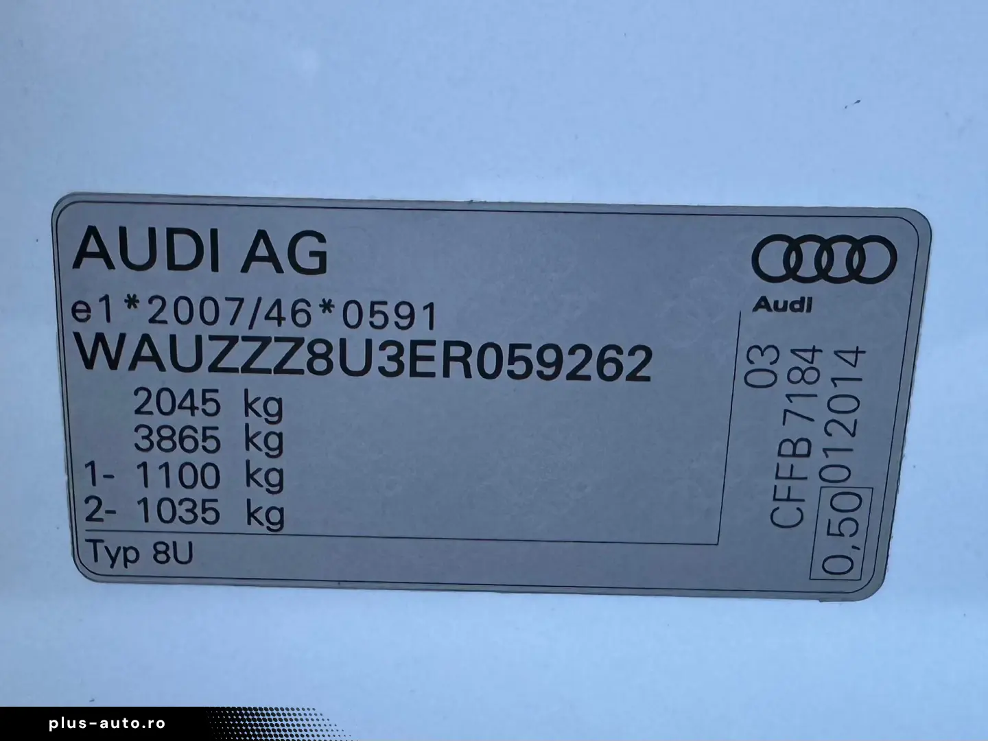 Audi Q3   FAB 05.2014   2.0 DIESEL 140CP   EURO 5