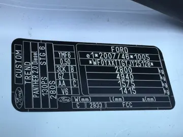 FORD TRANSIT CUSTOM   FAB 01.2019   2.0 DIESEL 131CP