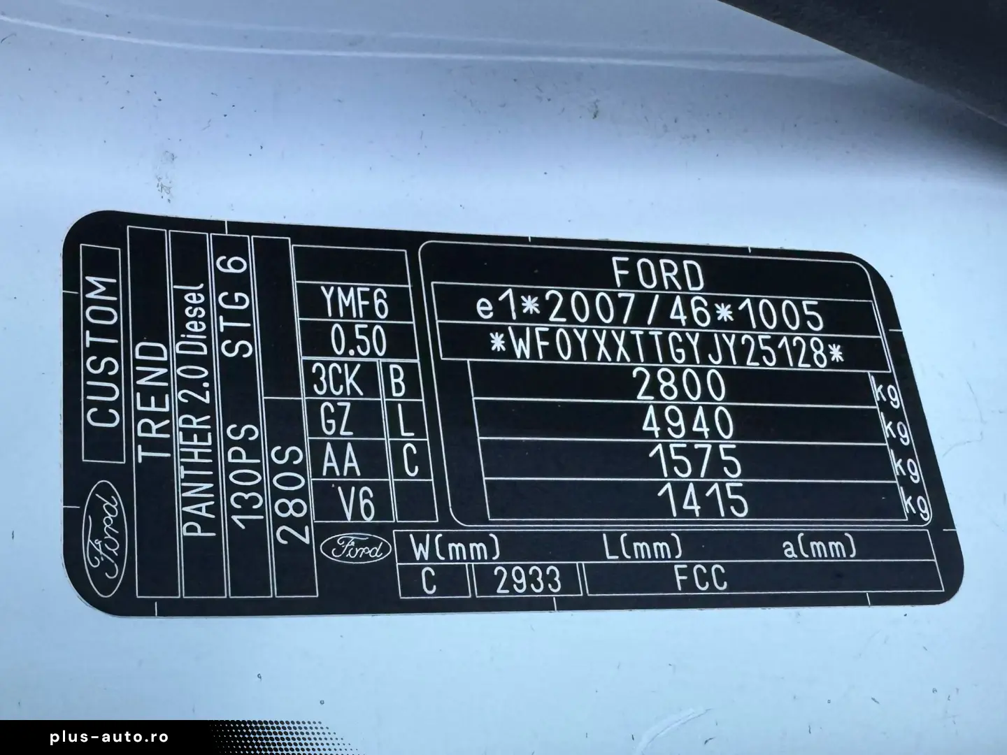 FORD TRANSIT CUSTOM   FAB 01.2019   2.0 DIESEL 131CP