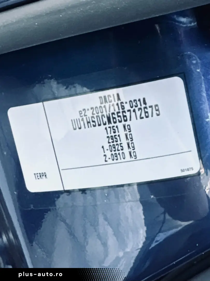 DACIA DUSTER   FAB 04.2017   1.2 BENZINA 125CP   EURO 6