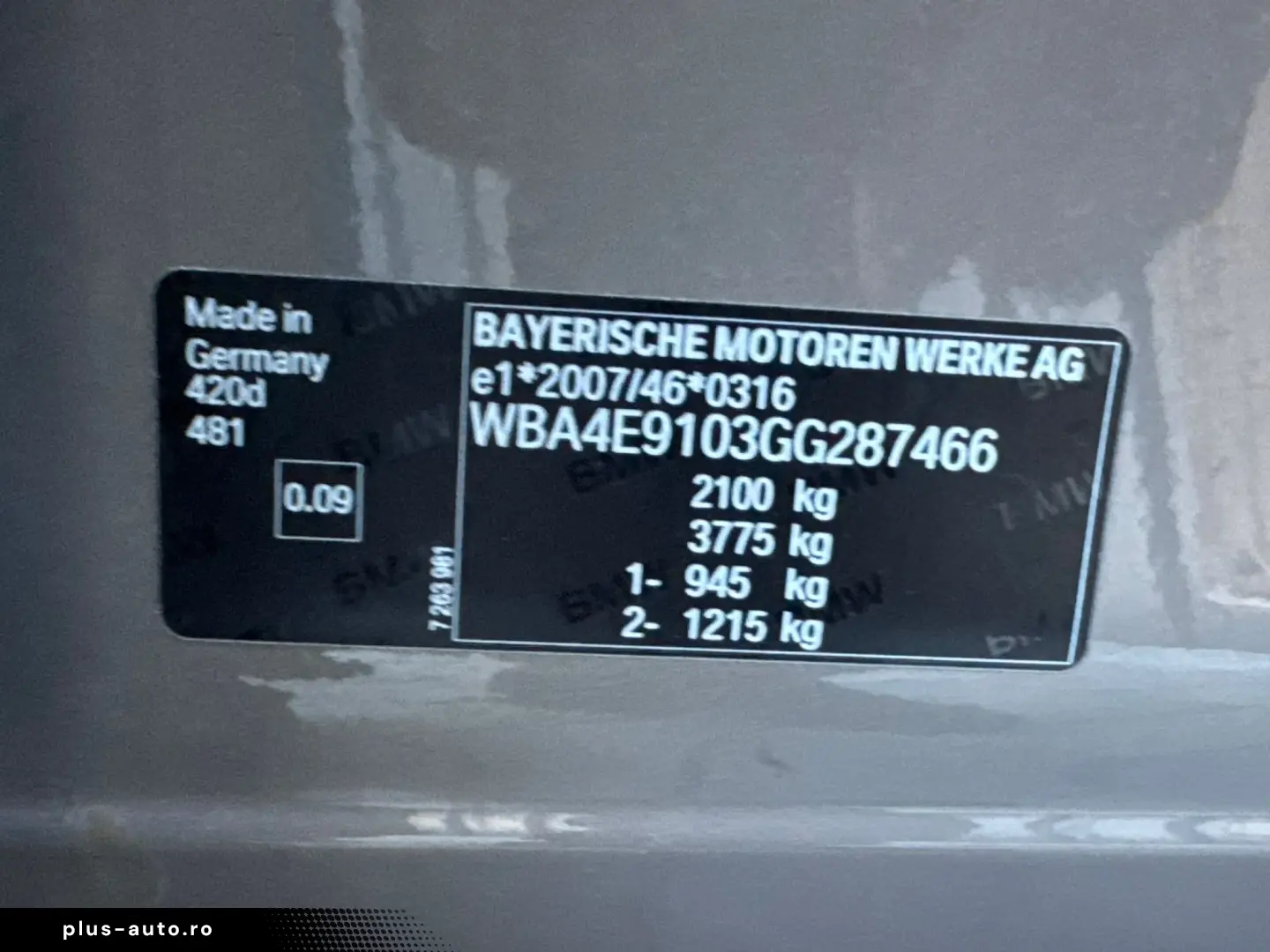 BMW 420d Gran Coupe   Fab- 12.2015   2.0 DIESEL 190CP