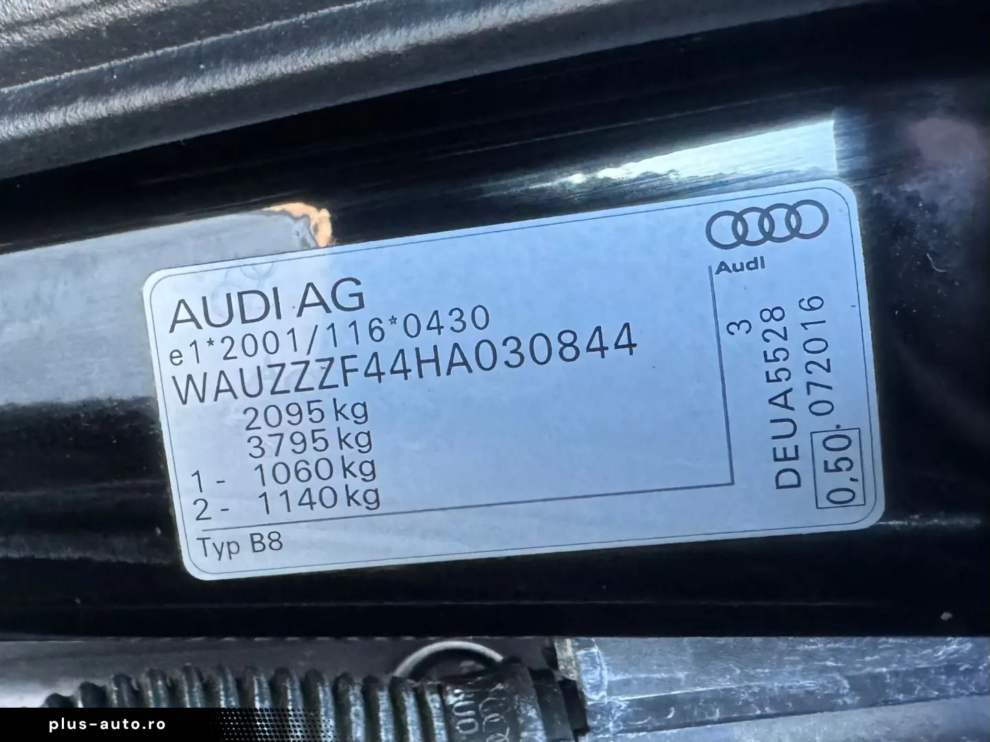 AUDI A4 B9   FAB 11.2016   2.0 DIESEL 150CP   EURO 6