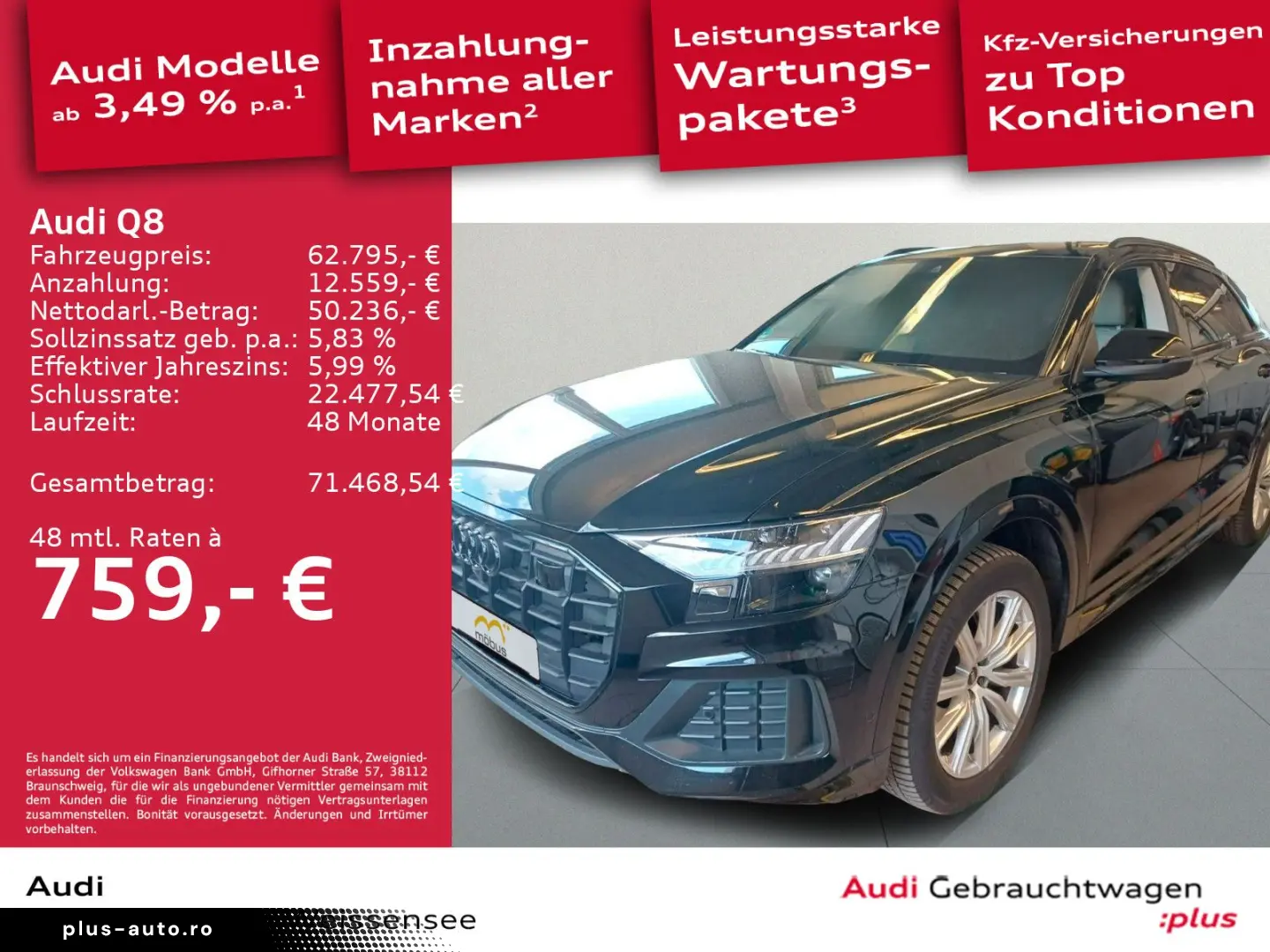 AUDI Q8 50 TDI QUA AHK STAND 360  APP ACC MATRIX HUD