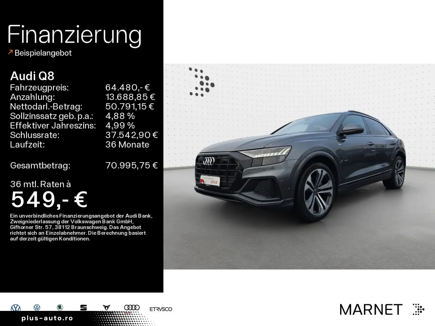 AUDI Q8 50 TDI quattro S line Navi Matrix Alu B&O HUD