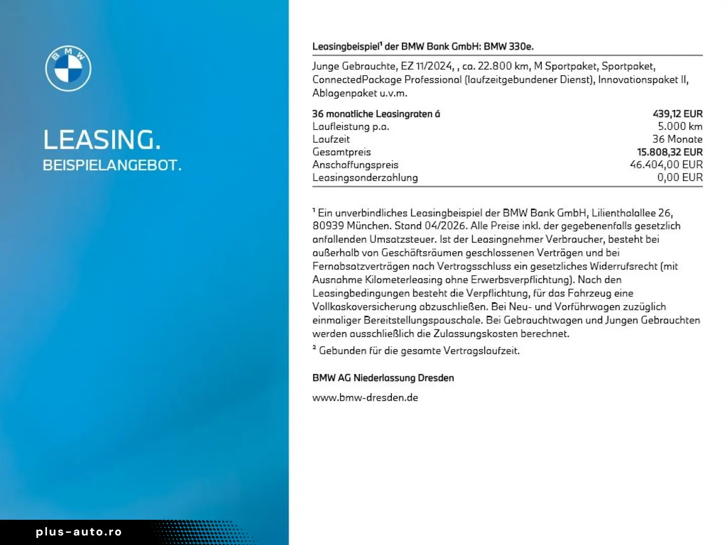 BMW 330e Limousine M Sport AHK Harman K Kamera LED