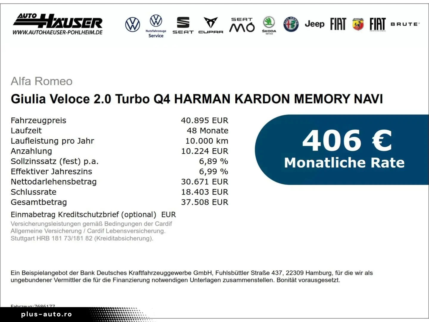 ALFA ROMEO Giulia Veloce 2.0 Turbo Q4 HARMAN KARDON MEMORY