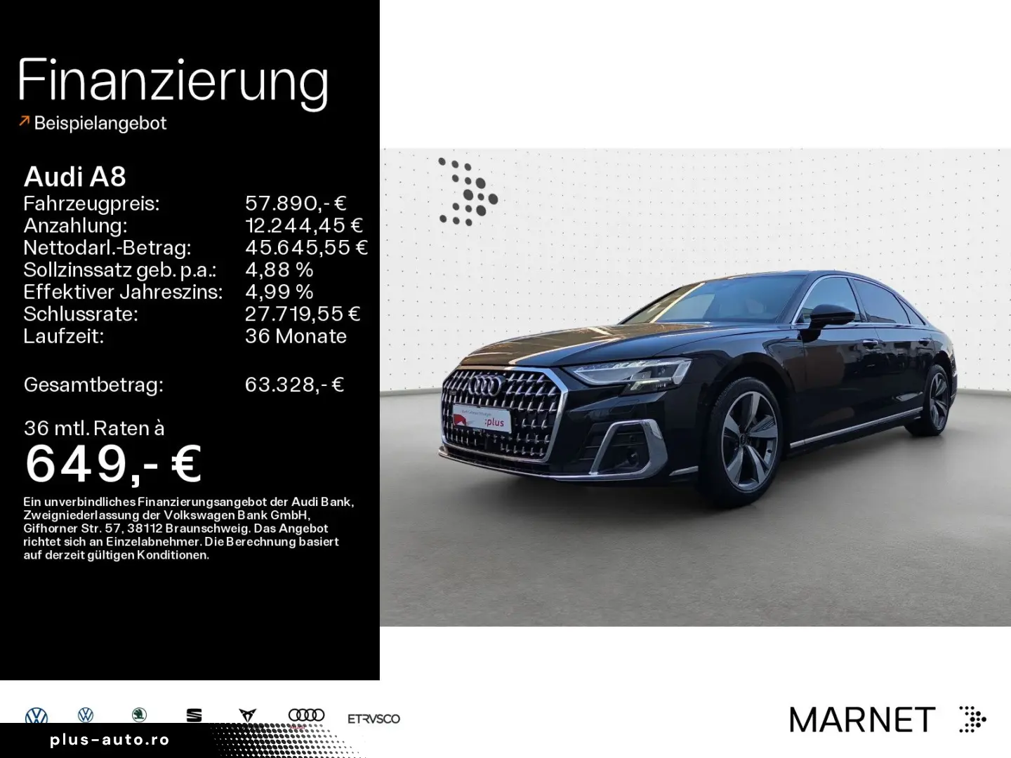 AUDI A8 Lang 50 TDI quattro Navi Matrix Alu HUD PDC P
