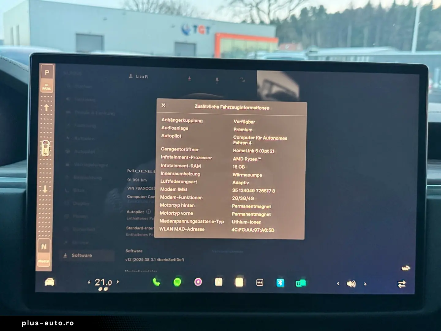 TESLA MODEL X PALLADIUM    HW 4 USS   AMD RYZEN