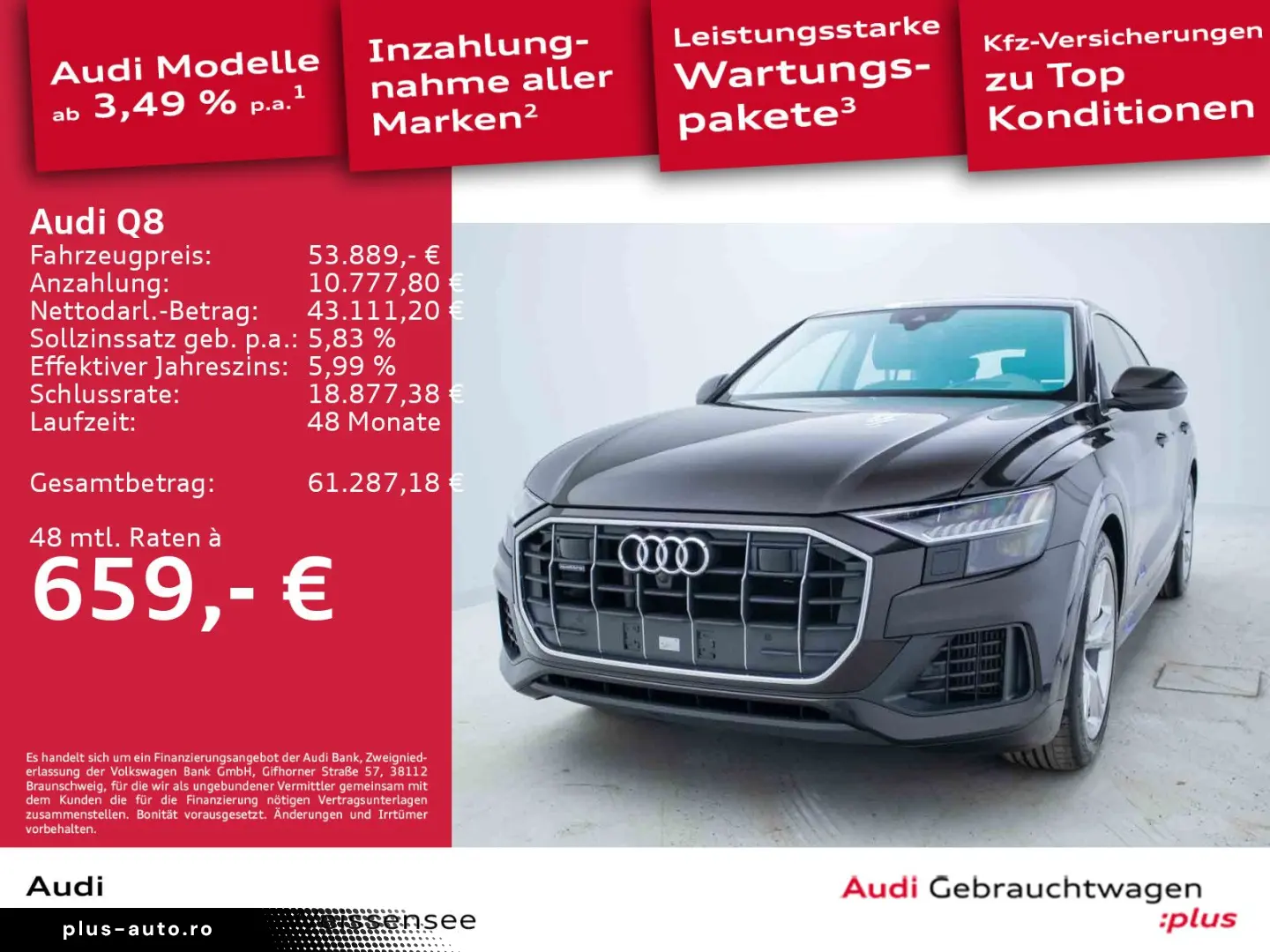 AUDI Q8 55 TFSI TIPT QUA PANO ACC MATRIX HUD B&O 360