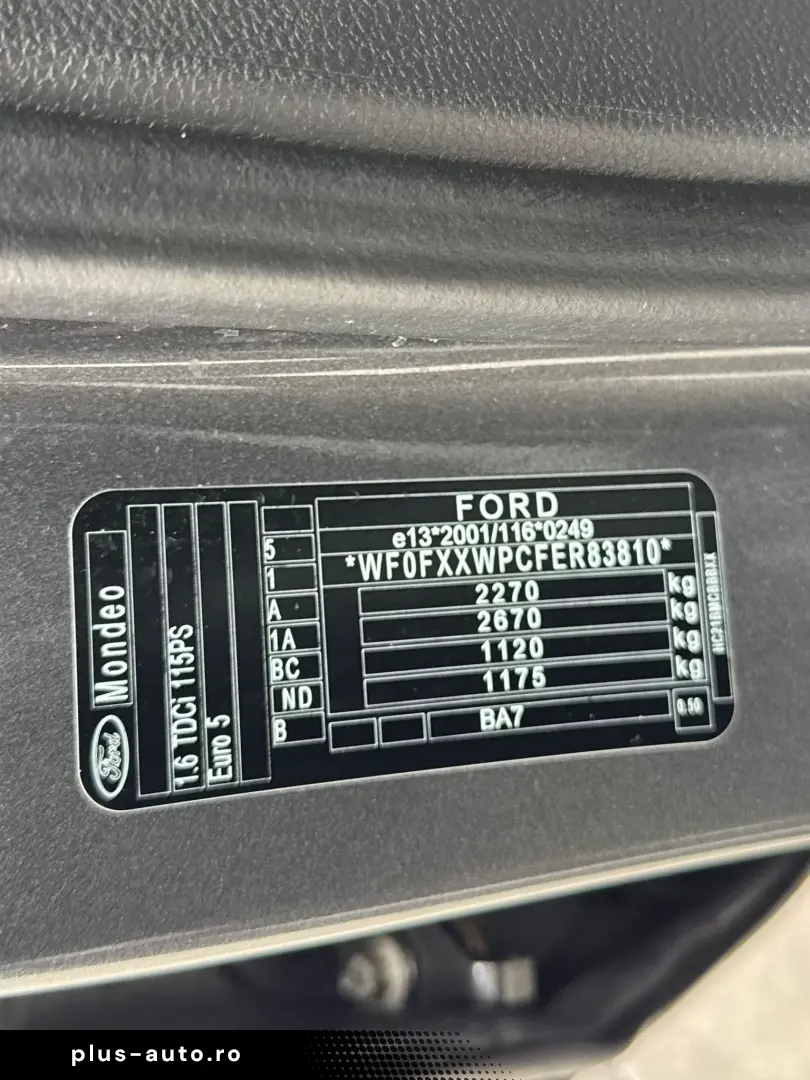 FORD MONDEO   FAB 12.2014   1.6 DIESEL 116CP   EURO 5