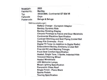 BENTLEY Continental GT V8 Blackl Dyn Ride Full nur2500km