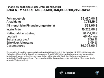 BMW 220d AT M SPORT AdLED AHK 360 HUD H K elSi DAPro