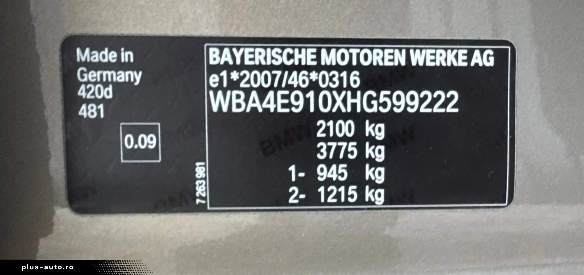 BMW 420D GRAN COUPE   FAB 02.2017   2.0 DIESEL 190CP