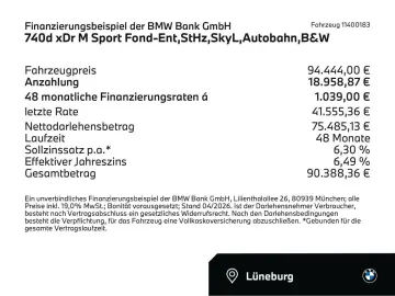 BMW 740d xDr M Sport Fond-Ent StHz SkyL Autobahn B&W