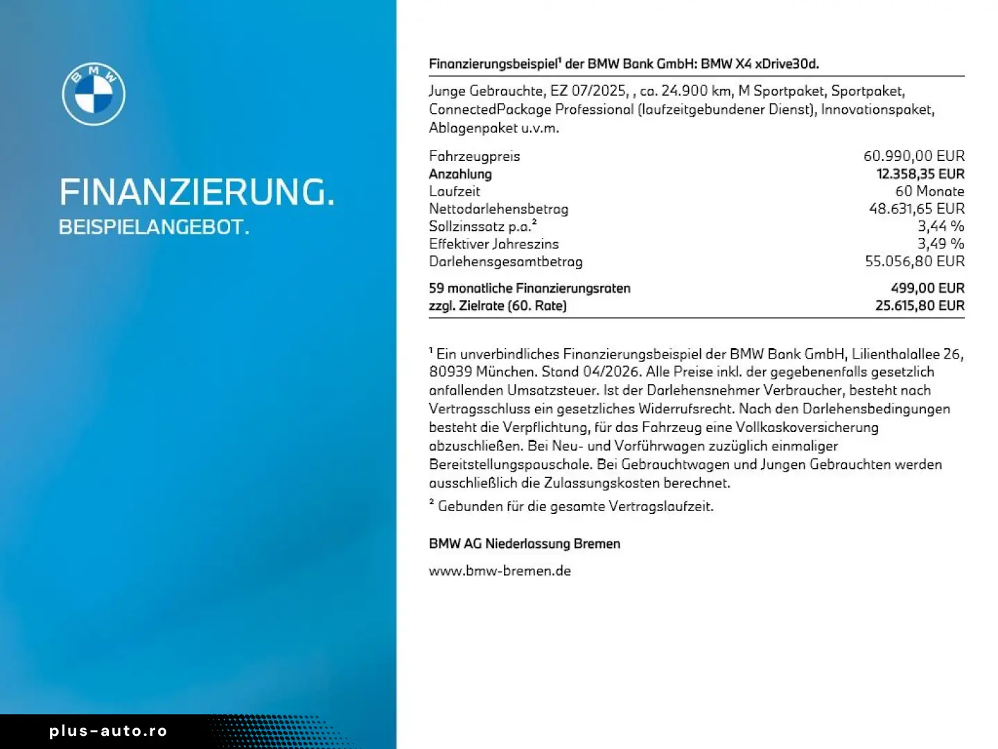 BMW X4 xDrive30d M Sport AHK LiveCockpitProf Laser